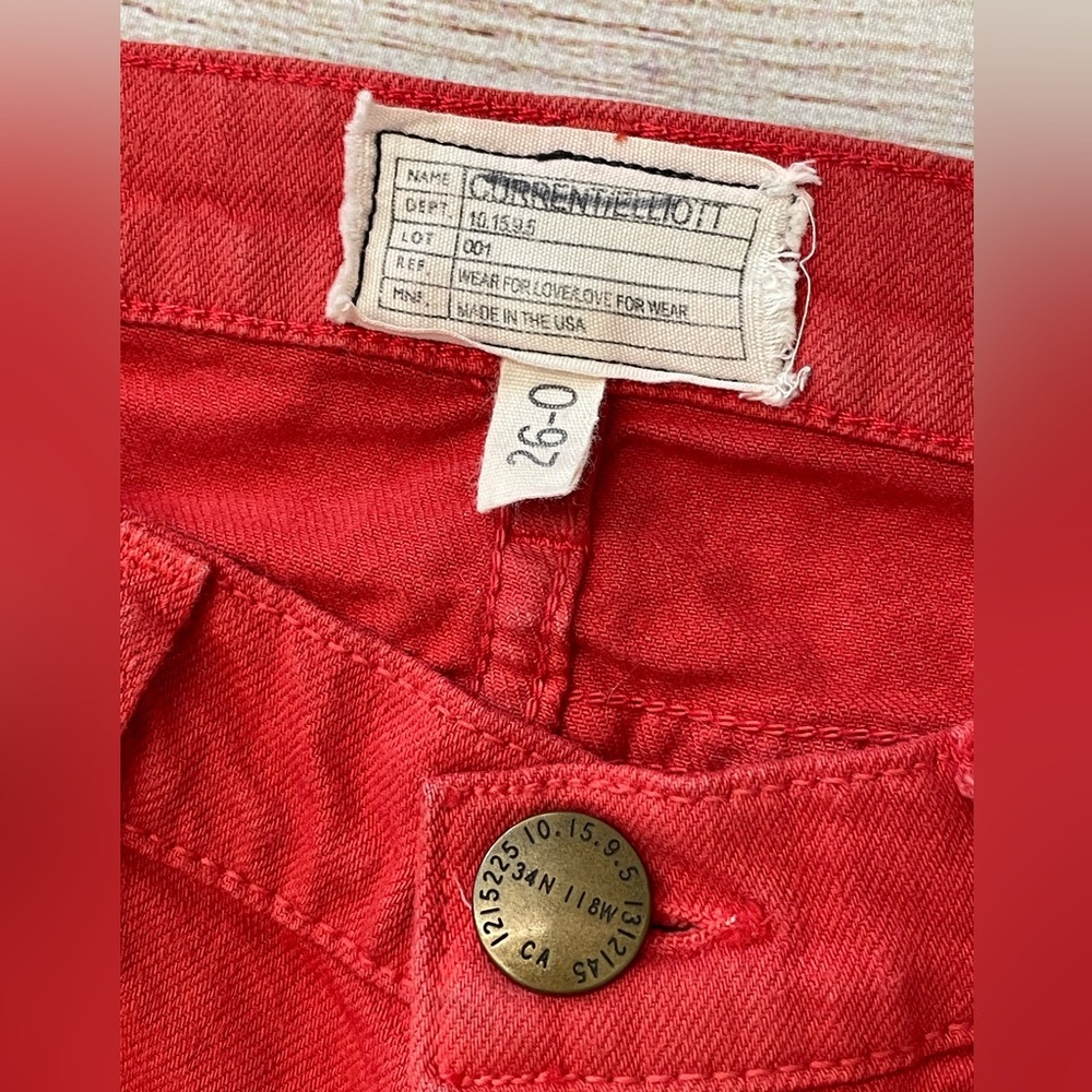Current Elliott Women’s Stiletto Jeans Size 26 Cayenne Red - Picture 5 of 12